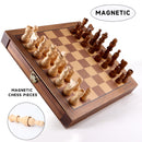 10" Portable Magnetic Wooden Chess Board Game Set
