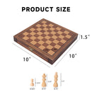 10" Portable Magnetic Wooden Chess Board Game Set