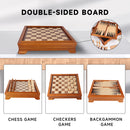 Deluxe 7-in-1 Board Game Set - Chess/Checker/Backgammon/Dominoes/Cribbage Board/Playing Card/Poker Dice