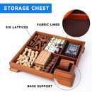 Deluxe 7-in-1 Board Game Set - Chess/Checker/Backgammon/Dominoes/Cribbage Board/Playing Card/Poker Dice