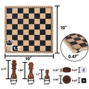 10" Wooden 3-in-1 Travel Size Chess Checkers Backgammon Board Game Combo Set for Kids & Adults
