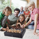 5-in-1 Leather Chess, Checkers, Backgammon, Poker Dice and Chinese Checkers Board Game Combo Set