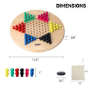 11.5" 2-in-1 Wooden Chinese Checker and Gobang Game