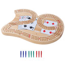 3-Track Classic Wooden 29 Cribbage Board Game with Plastic Pegs