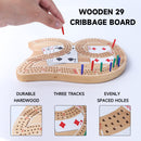 3-Track Classic Wooden 29 Cribbage Board Game with Plastic Pegs