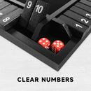 4-Player 10 Numbers Wooden Shut The Box Dice Board Game - Black