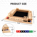 4-Player 10 Numbers Wooden Shut The Box Dice Board Game - Natural Wood