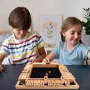 4-Player 12 Numbers Wooden Shut The Box Dice Board Game - Natural Wood