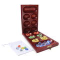 Folding Mancala Wooden Board Game, Travel Board Game Set - Oak/Mahogany