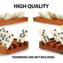 10" Set of 4 Domino Racks, Wooden Domino Trays Holders Organizer
