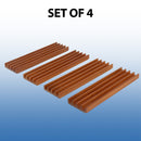10" Set of 4 Domino Racks, Wooden Domino Trays Holders Organizer