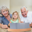 12.5" Set of 4 Wooden Curve Playing Card Holders, Plywood Card Rack