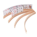 17.5" Set of 4 Wooden Curve Playing Card Holders, Plywood Card Rack