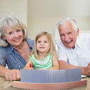 17.5" Set of 4 Wooden Curve Playing Card Holders, Plywood Card Rack