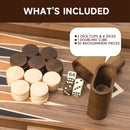 21" Star Style Wooden Inlay Backgammon Board Game Set