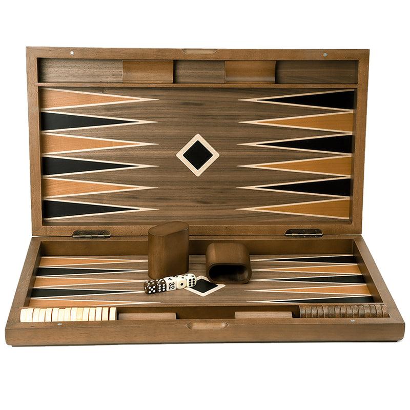 21" Star Style Wooden Inlay Backgammon Board Game Set