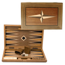 17" Star Style Wooden Inlay Backgammon Board Game Set