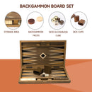 17" Star Style Wooden Inlay Backgammon Board Game Set