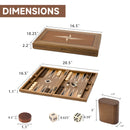 17" Star Style Wooden Inlay Backgammon Board Game Set
