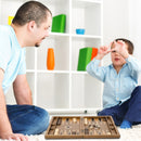 17" Star Style Wooden Inlay Backgammon Board Game Set