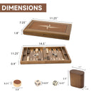 11" Star Style Magnetic Wooden Inlay Backgammon Board Game Set