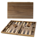 21" Double Stripe Style Wooden Inlay Backgammon Board Game Set