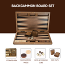 17" Double Stripe Style Wooden Inlay Backgammon Board Game Set