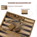 17" Double Stripe Style Wooden Inlay Backgammon Board Game Set