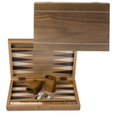 11" Double Stripe Style Magnetic Wooden Inlay Backgammon Board Game Set