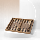 11" Double Stripe Style Magnetic Wooden Inlay Backgammon Board Game Set