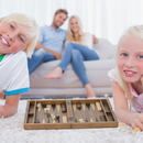 11" Double Stripe Style Magnetic Wooden Inlay Backgammon Board Game Set