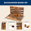21" Focus Style Wooden Inlay Backgammon Board Game Set