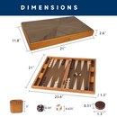 21" Focus Style Wooden Inlay Backgammon Board Game Set