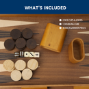 21" Focus Style Wooden Inlay Backgammon Board Game Set