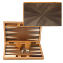 17" Focus Style Wooden Inlay Backgammon Board Game Set