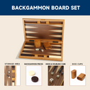 17" Focus Style Wooden Inlay Backgammon Board Game Set