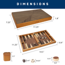 11" Focus Style Magnetic Wooden Inlay Backgammon Board Game Set