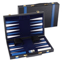 Black&Blue Leather Backgammon Board Game Set - S/M/L