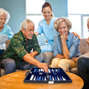 Black&Blue Leather Backgammon Board Game Set - S/M/L