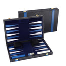 Black&Blue Leather Backgammon Board Game Set - S/M/L