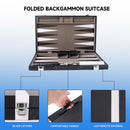 Black&Grey Leather Backgammon Board Game Set - S/M/L