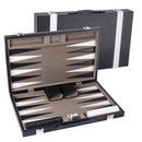 Black&Grey Leather Backgammon Board Game Set - S/M/L