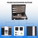 Black&Grey Leather Backgammon Board Game Set - S/M/L