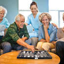 Black&Grey Leather Backgammon Board Game Set - S/M/L