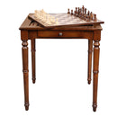 Deluxe Wood 3-in-1 Chess Checkers Backgammon and Coffee Table for Family Board Games (Walnut)