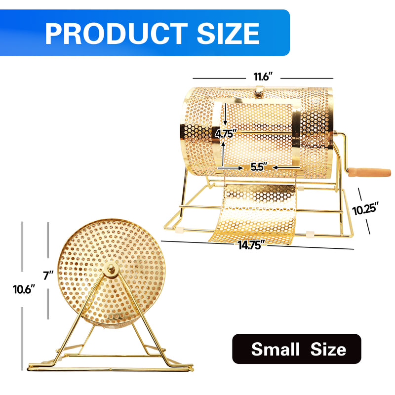 Raffle Drum, Small Brass Raffle Ticket Spinning Cage