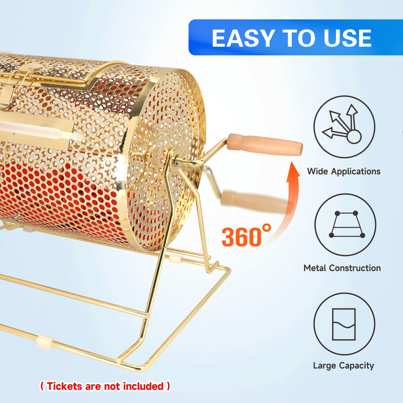 Raffle Drum, X-Large Brass Raffle Ticket Spinning Cage