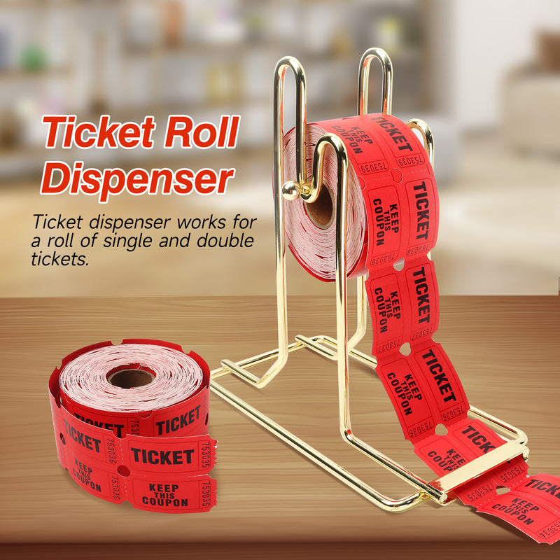 Brass Raffle Ticket Dispenser for Single or Double Roll Raffle Tickets Lotteries, Fundraisers, Carnivals(1/2 Pack)