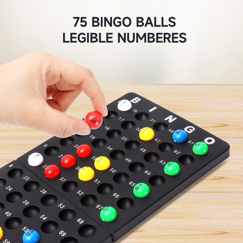GSE Deluxe Bingo Game Set with Metal Cage, Masterboard & Balls, 50 Bingo Game Cards & 300 Chips for Game Night