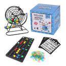 GSE Deluxe Bingo Game Set with Metal Cage, Masterboard & Balls, 50 Bingo Game Cards & 300 Chips for Game Night